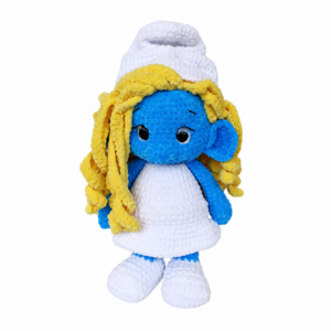 Πλεκτή κούκλα Στρουμφίτα amigurumi, 42εκ